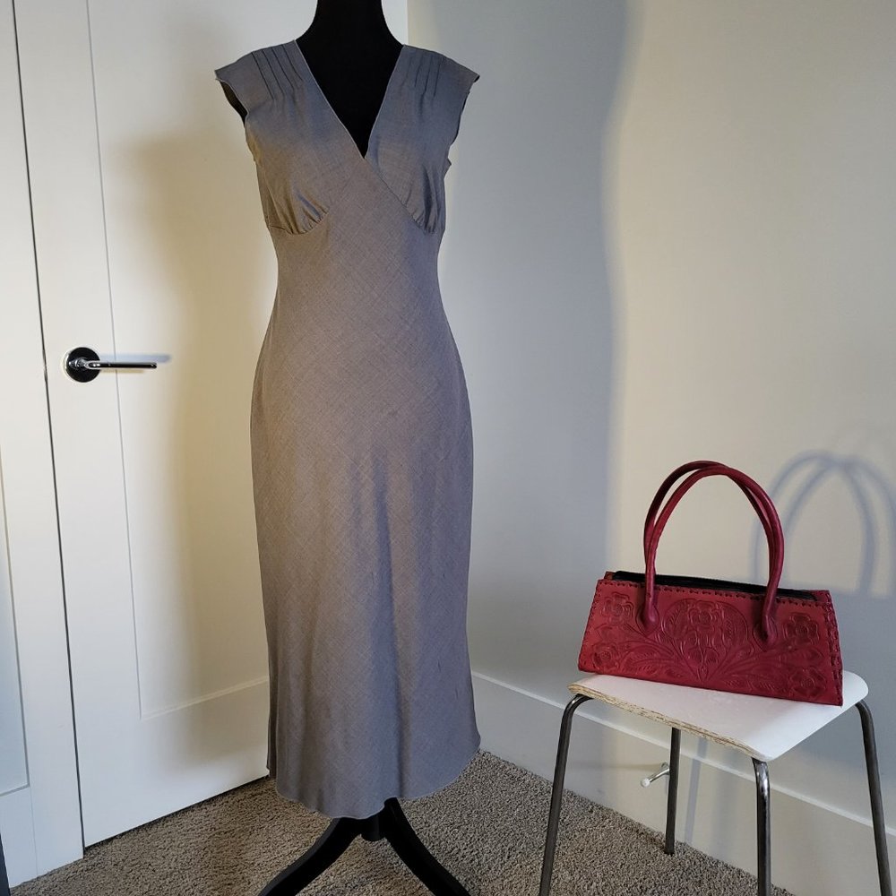 Grey Vintage 90s bodycon midi dress